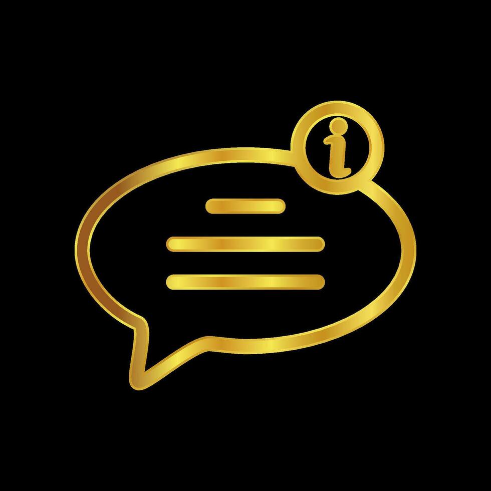 gold colored chat icon vector