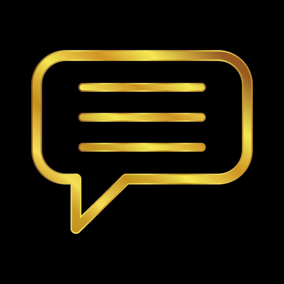 gold colored chat icon vector
