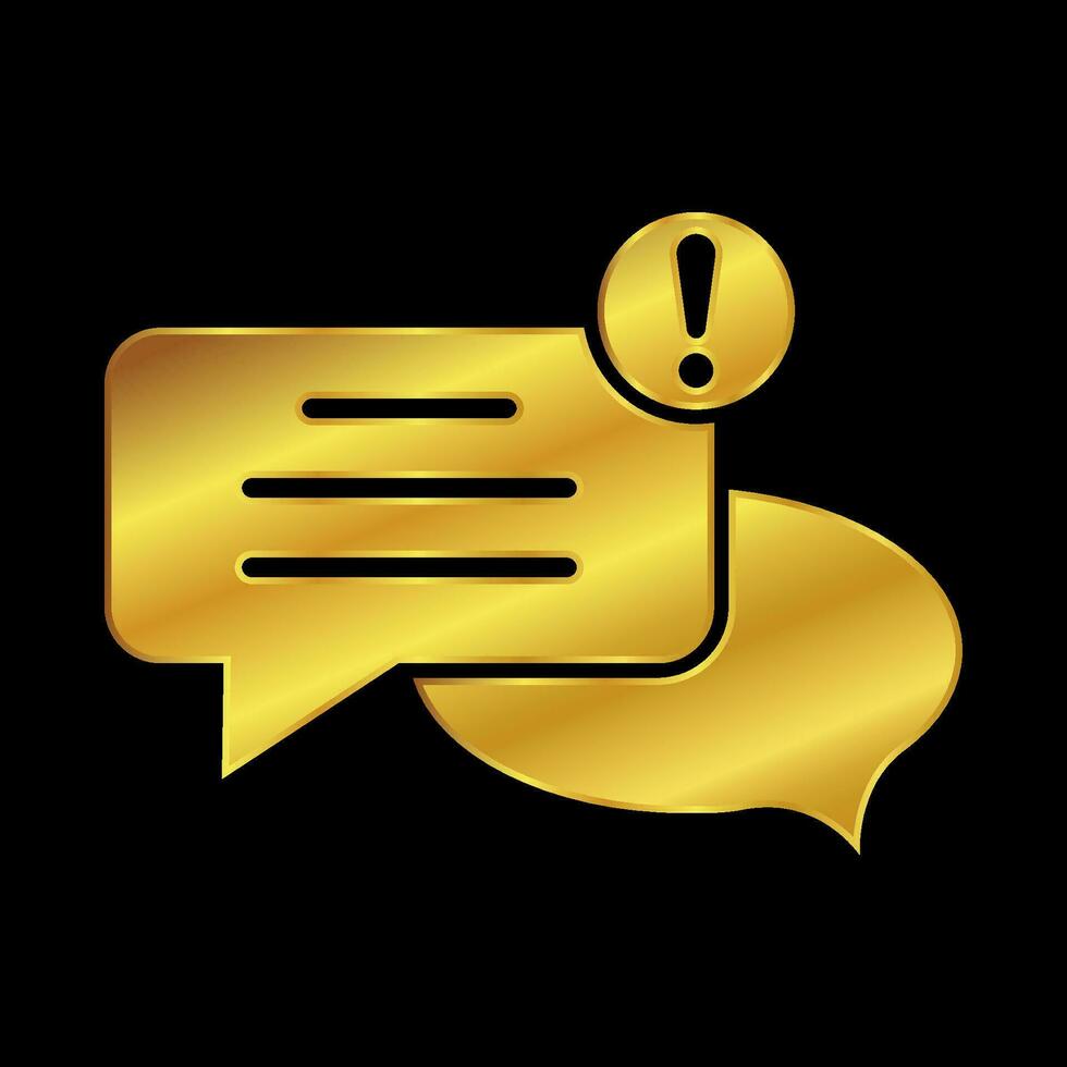 gold colored chat icon vector