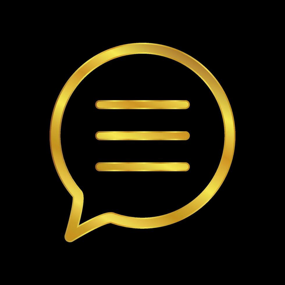 gold colored chat icon vector