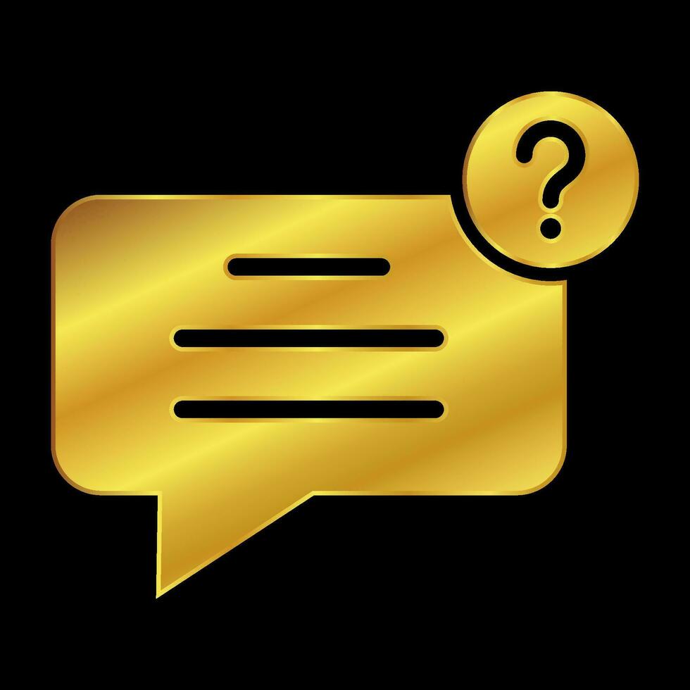 gold colored chat icon vector