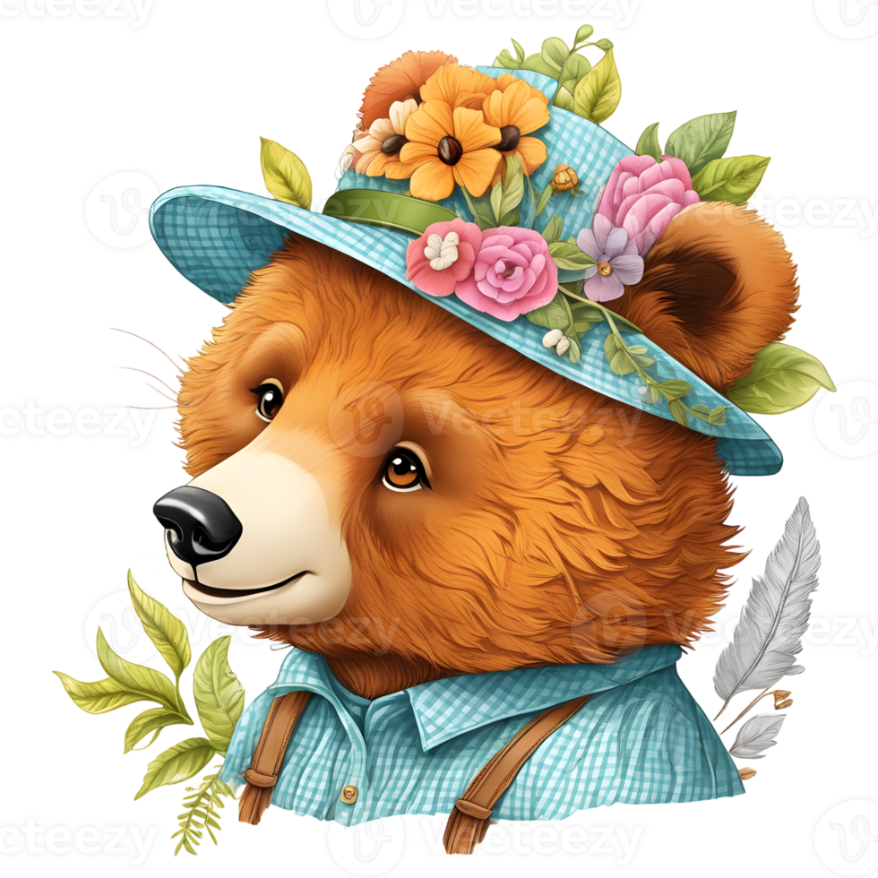 Cute  Bears Clipart Design, Funny Bears clipart, Cute Teddy Bears,  Generative AI png