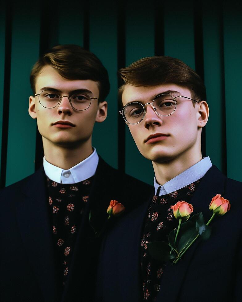 twin boys aesthetic photo