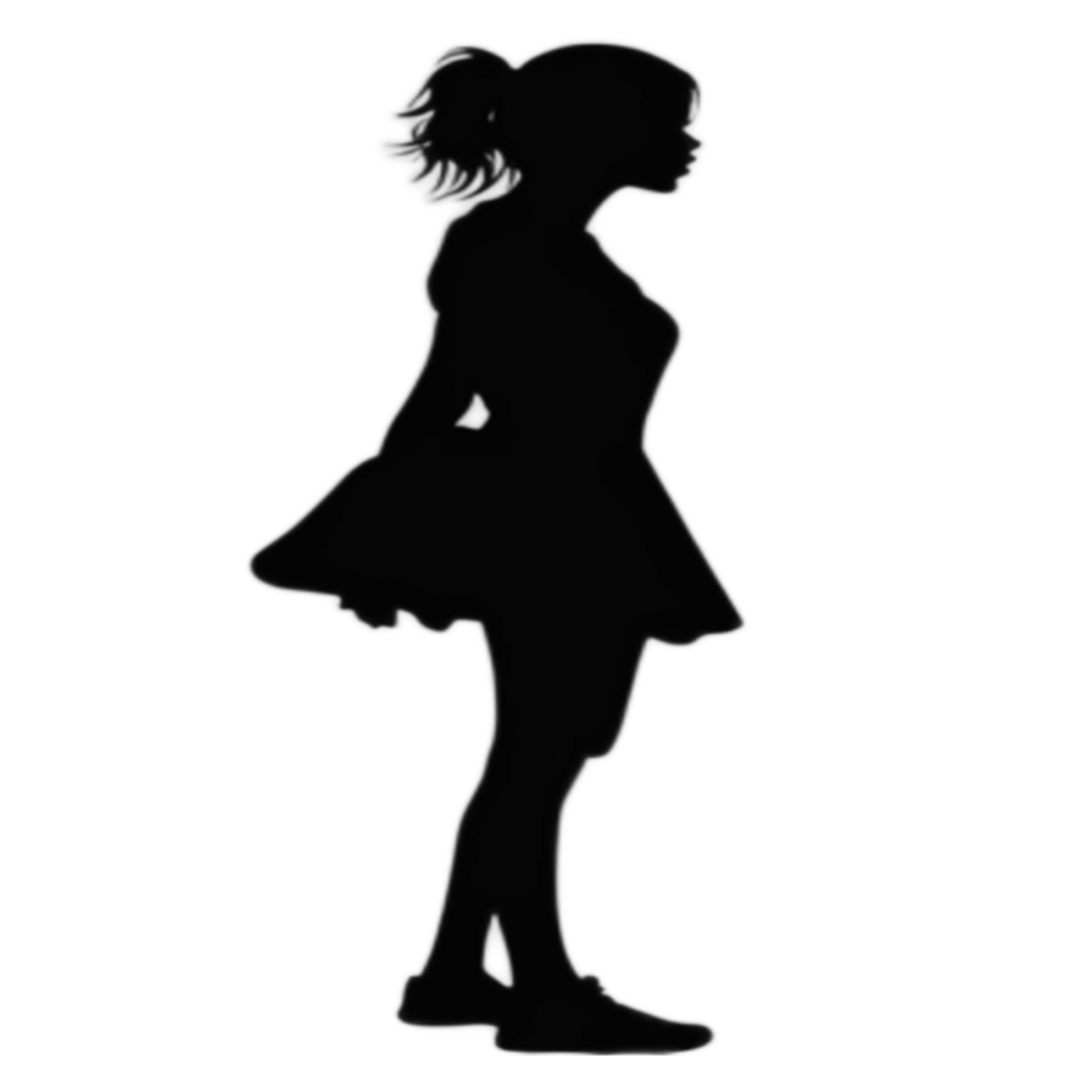 Silhouette Girl PNG Transparent Background