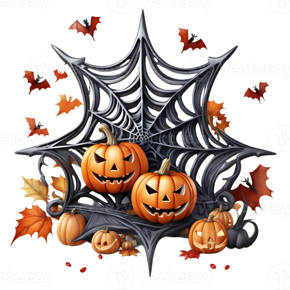 Happy Halloween Day Clipart, Halloween Day composition, Generative AI