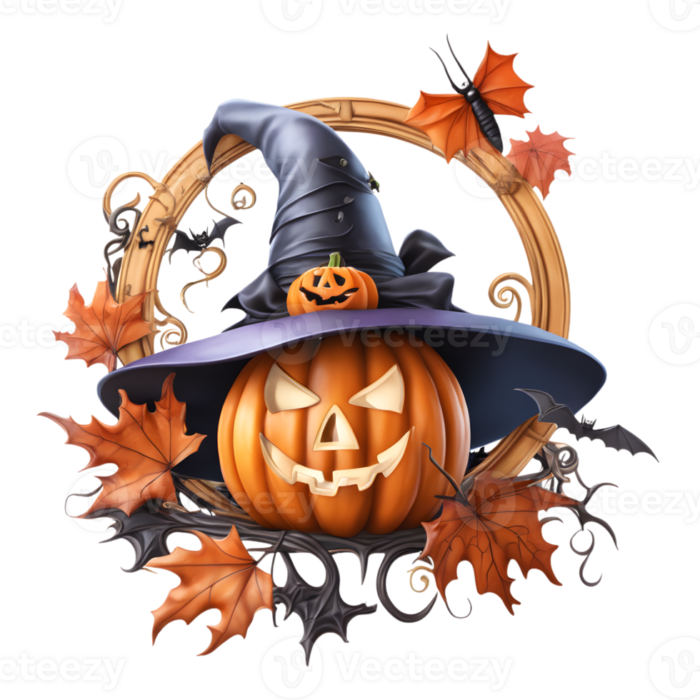 Happy Halloween Day Clipart, Halloween Day composition, Generative AI png