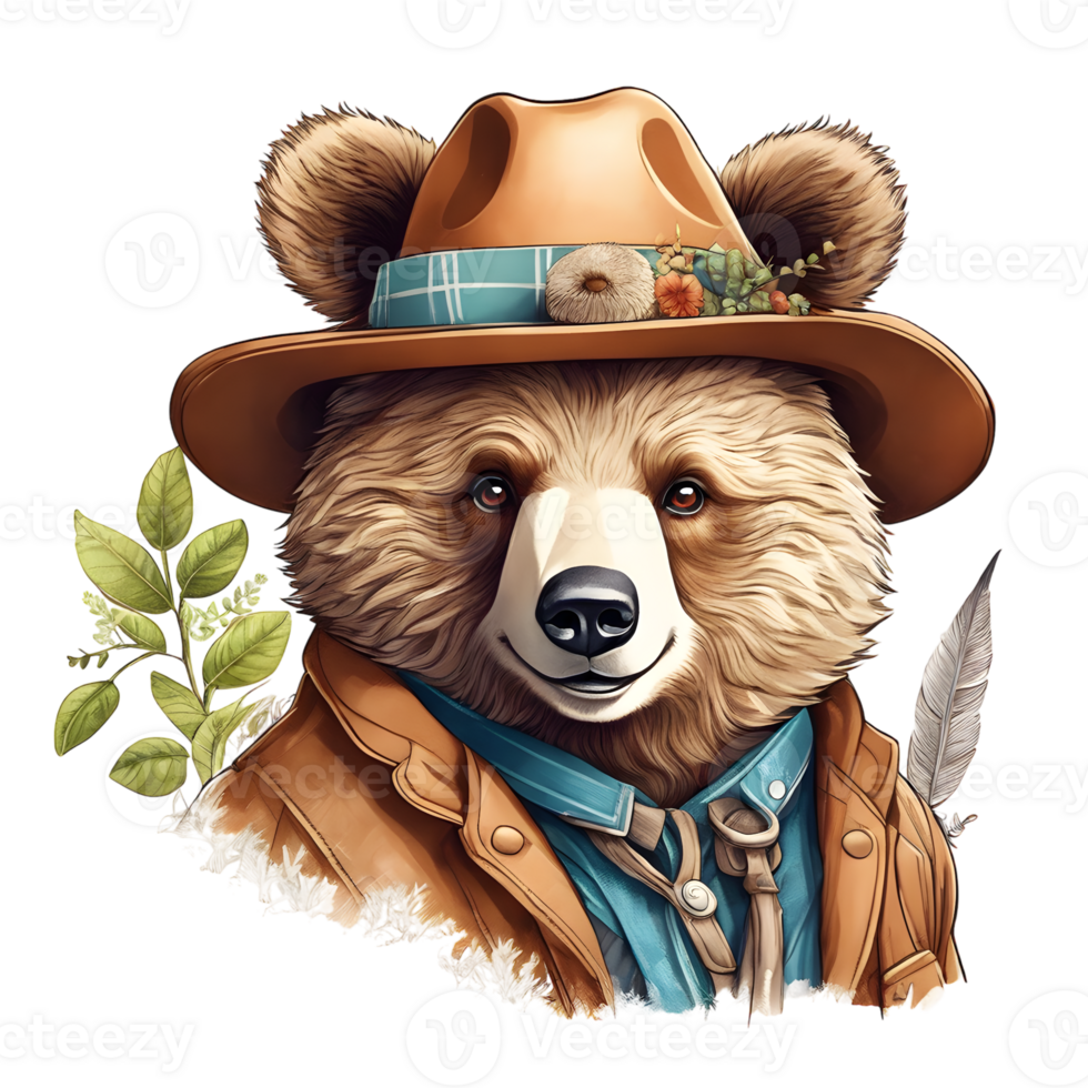 Cute  Bears Clipart Design, Funny Bears clipart, Cute Teddy Bears,  Generative AI png