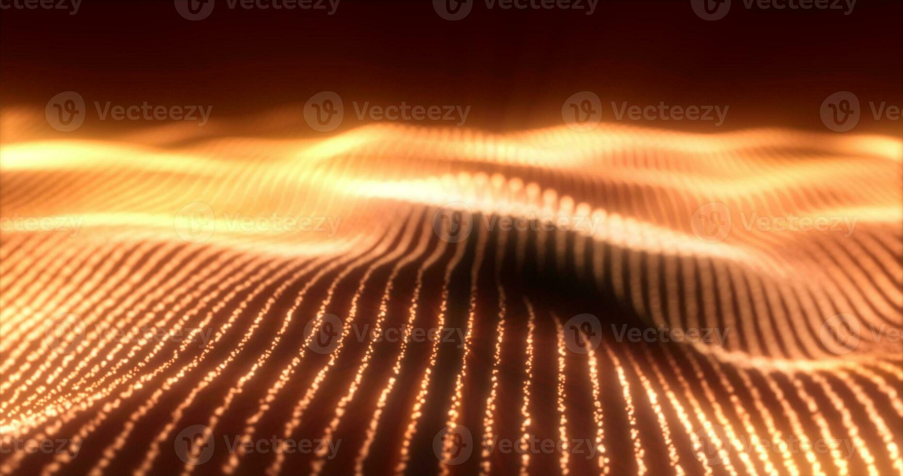 Abstract yellow energy magic waves from glowing particles and lines futuristic hi-tech background photo
