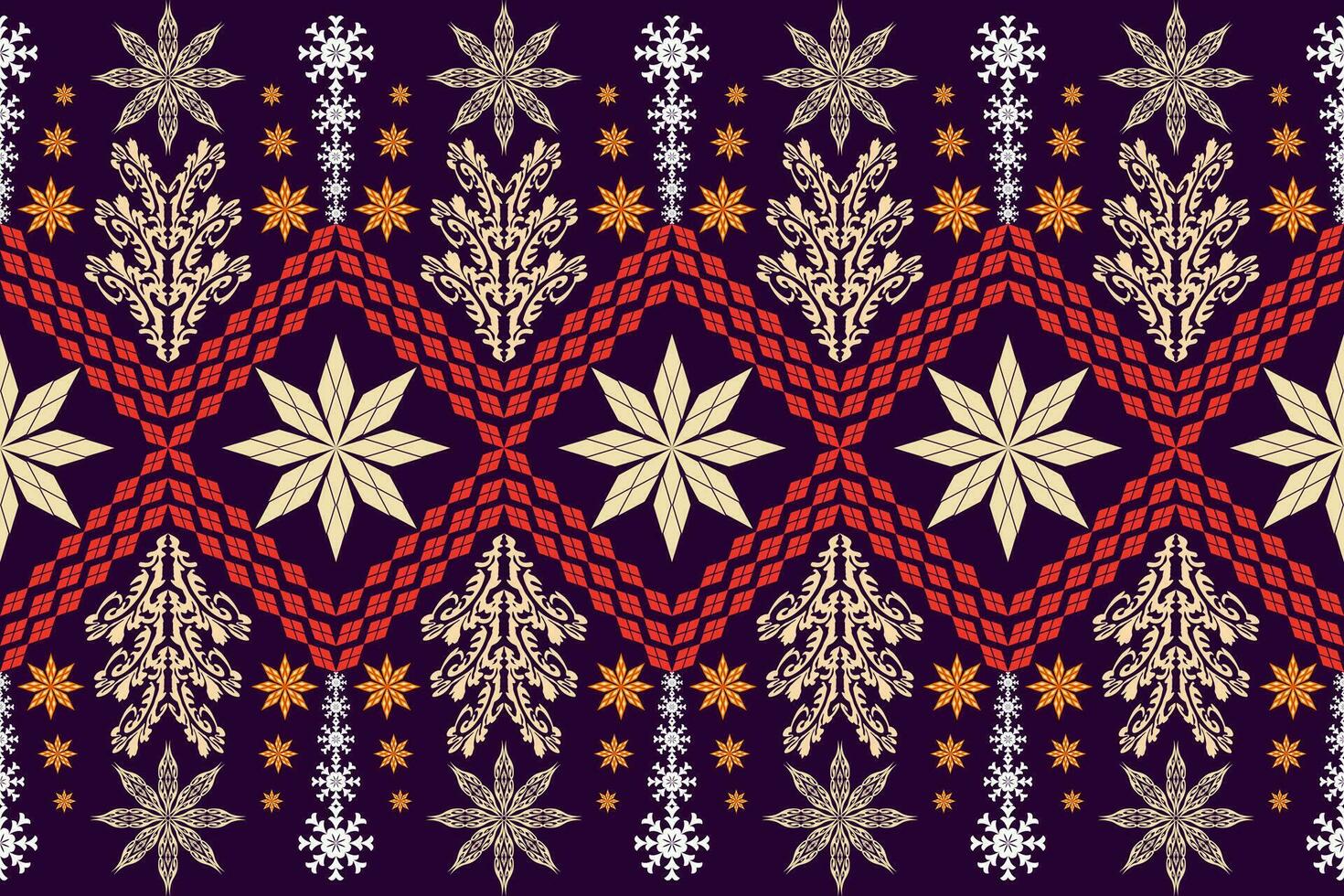 Geometric ethnic aztec embroidery style.Figure ikat oriental traditional art pattern.Design for ethnic background,wallpaper,fashion,clothing,wrapping,fabric,element,sarong,graphic,vector illustration. vector