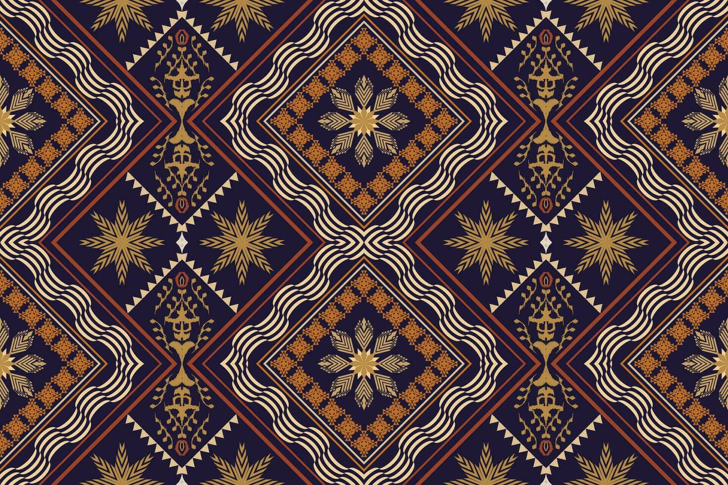 Geometric ethnic aztec embroidery style.Figure ikat oriental traditional art pattern.Design for ethnic background,wallpaper,fashion,clothing,wrapping,fabric,element,sarong,graphic,vector illustration. vector