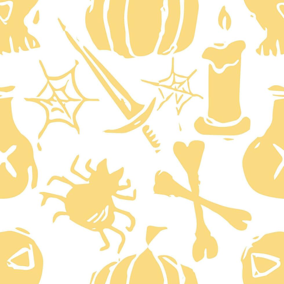 Seamless Halloween pattern. Doodle Halloween background vector