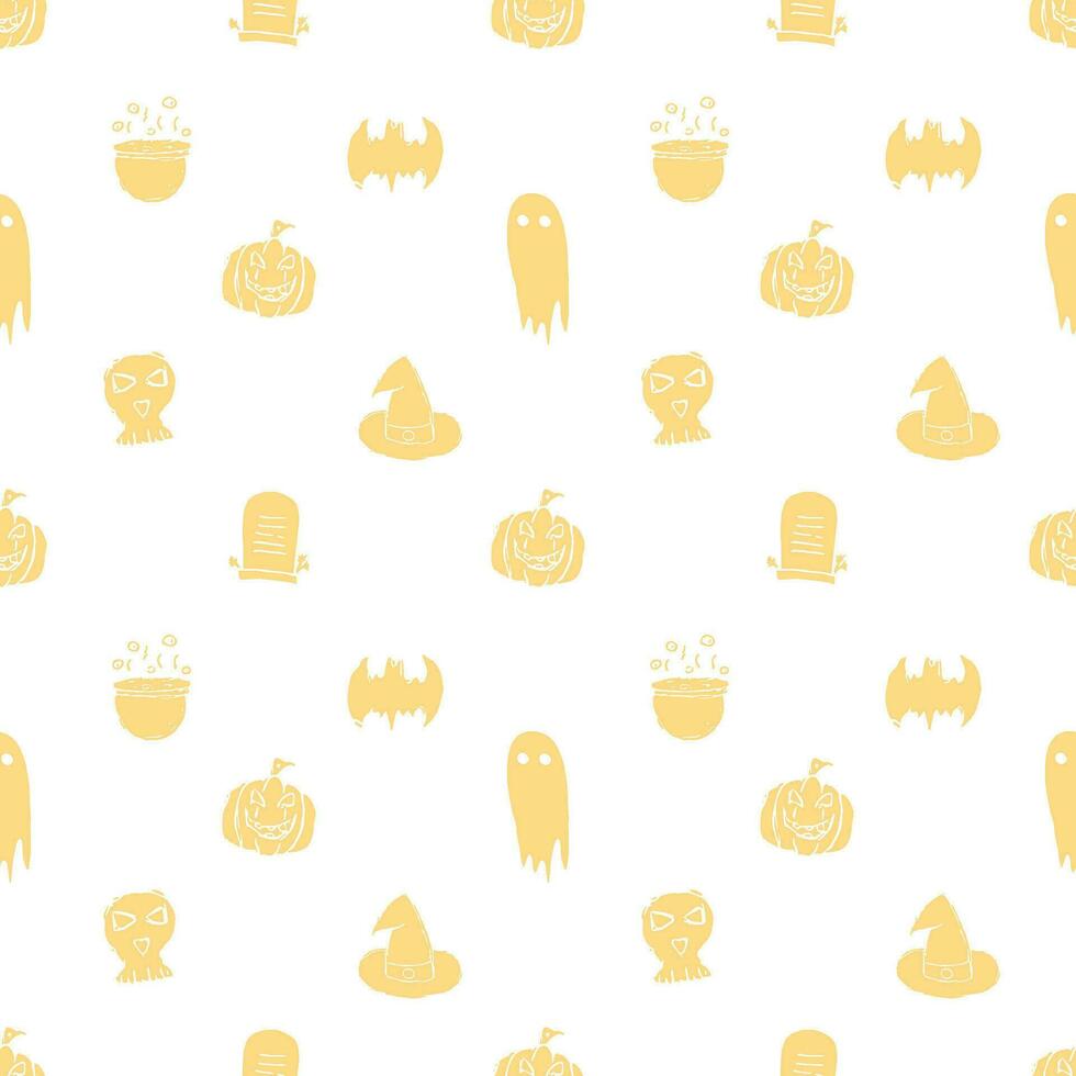 Seamless Halloween pattern. Doodle Halloween background vector