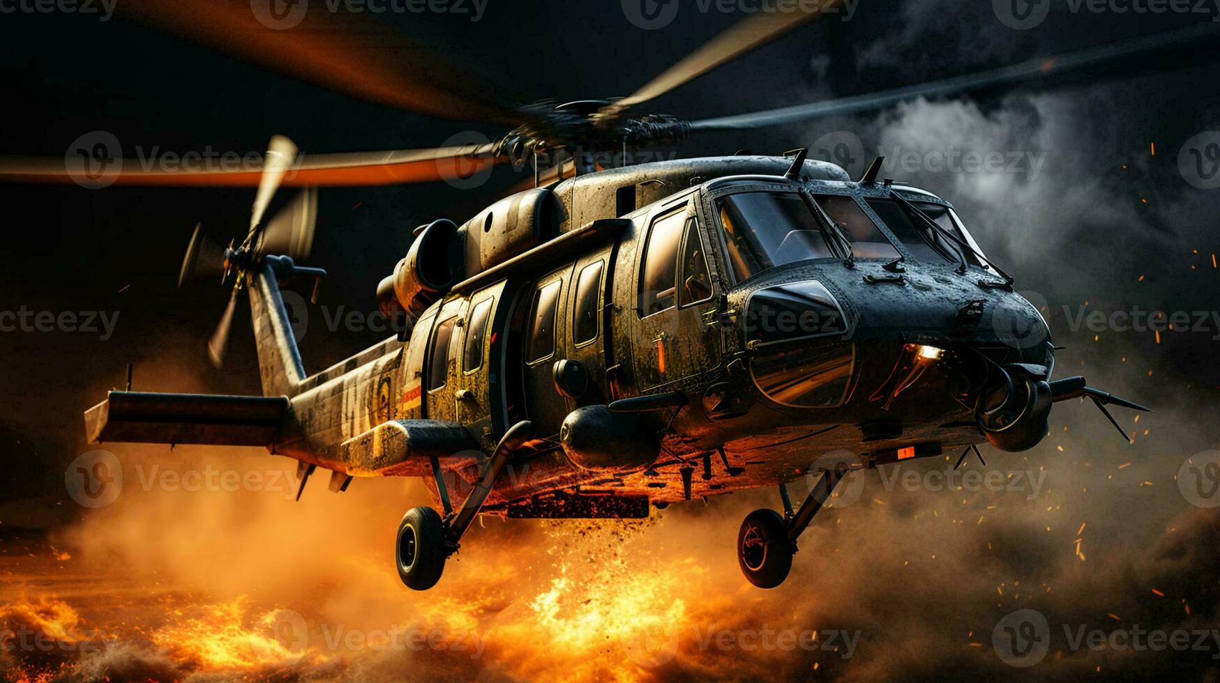 Military combat helicopter for war, aviation for combat operations photo