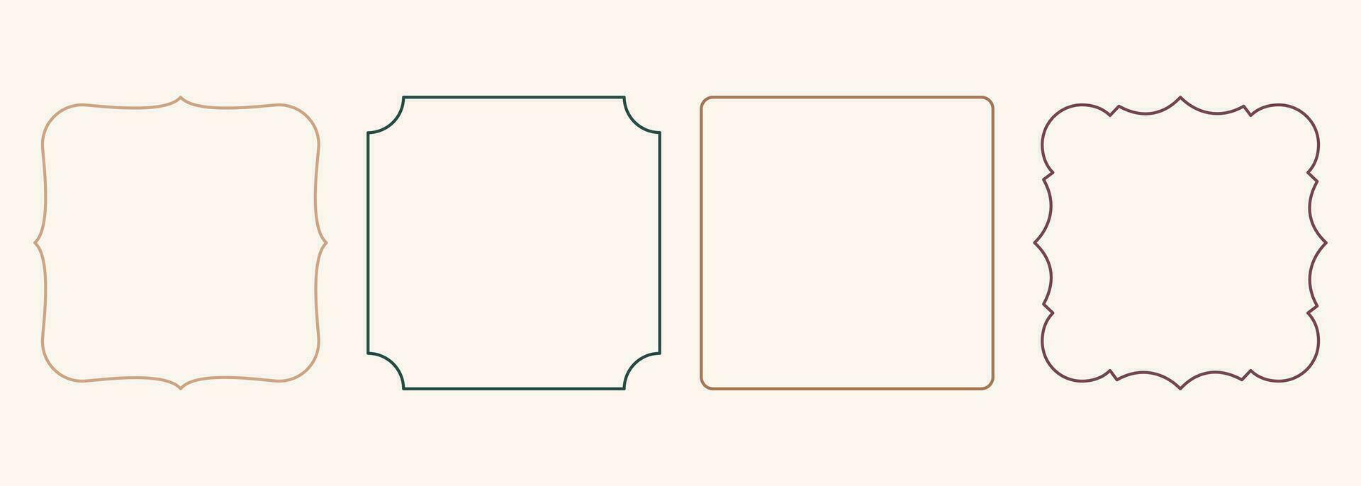 Modern minimalist aesthetic line arch frames in trendy boho style. Modern Y2K vector design outline geometric form for banner, social media, poster. Shape Islamic door silhouette Arabic border.