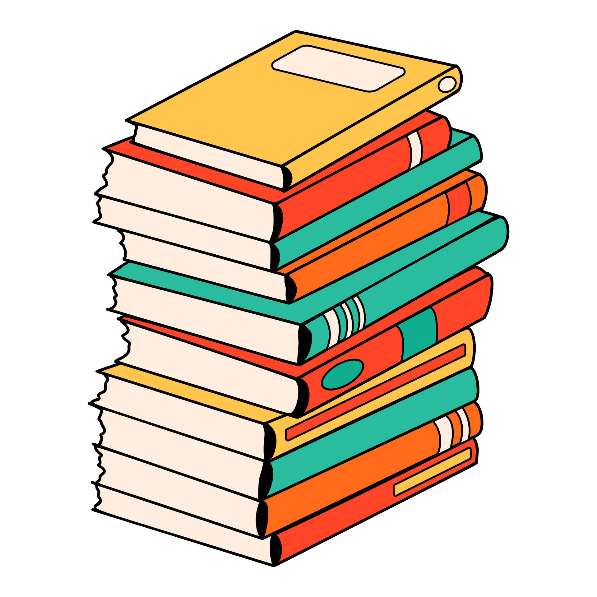 Classic Book Stack Art Print 