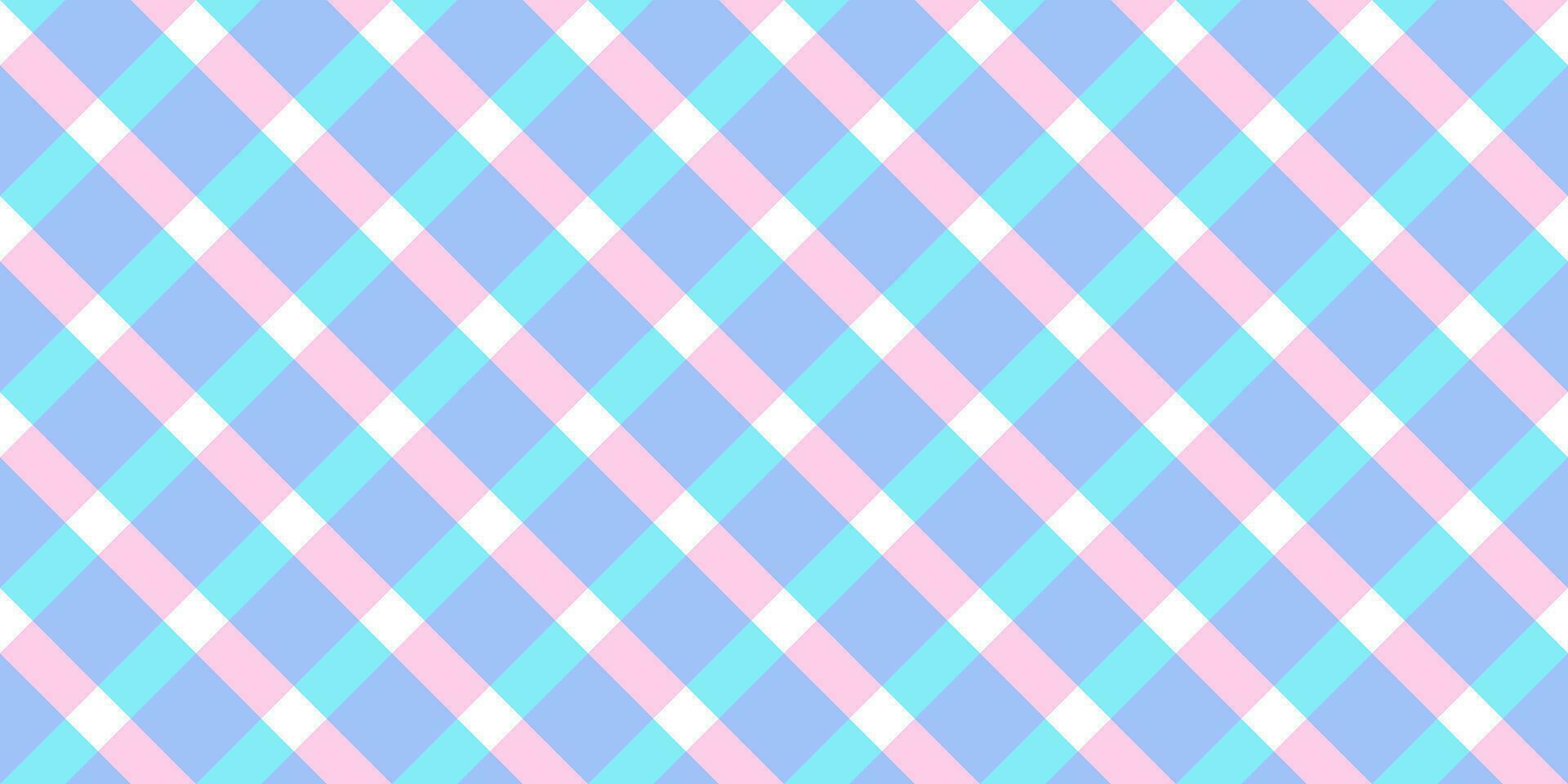 Vichy diagonal seamless pattern in pastel colors for pink doll. Gingham design Birthday, Easter holiday textile decorative. Vector check plaid patterns fabric - picnic blanket, tablecloth, dress.