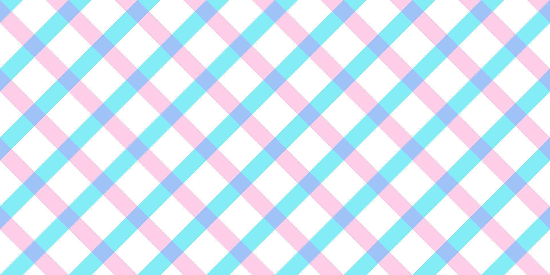 Vichy diagonal seamless pattern in pastel colors for pink doll. Gingham design Birthday, Easter holiday textile decorative. Vector check plaid patterns fabric - picnic blanket, tablecloth, dress.