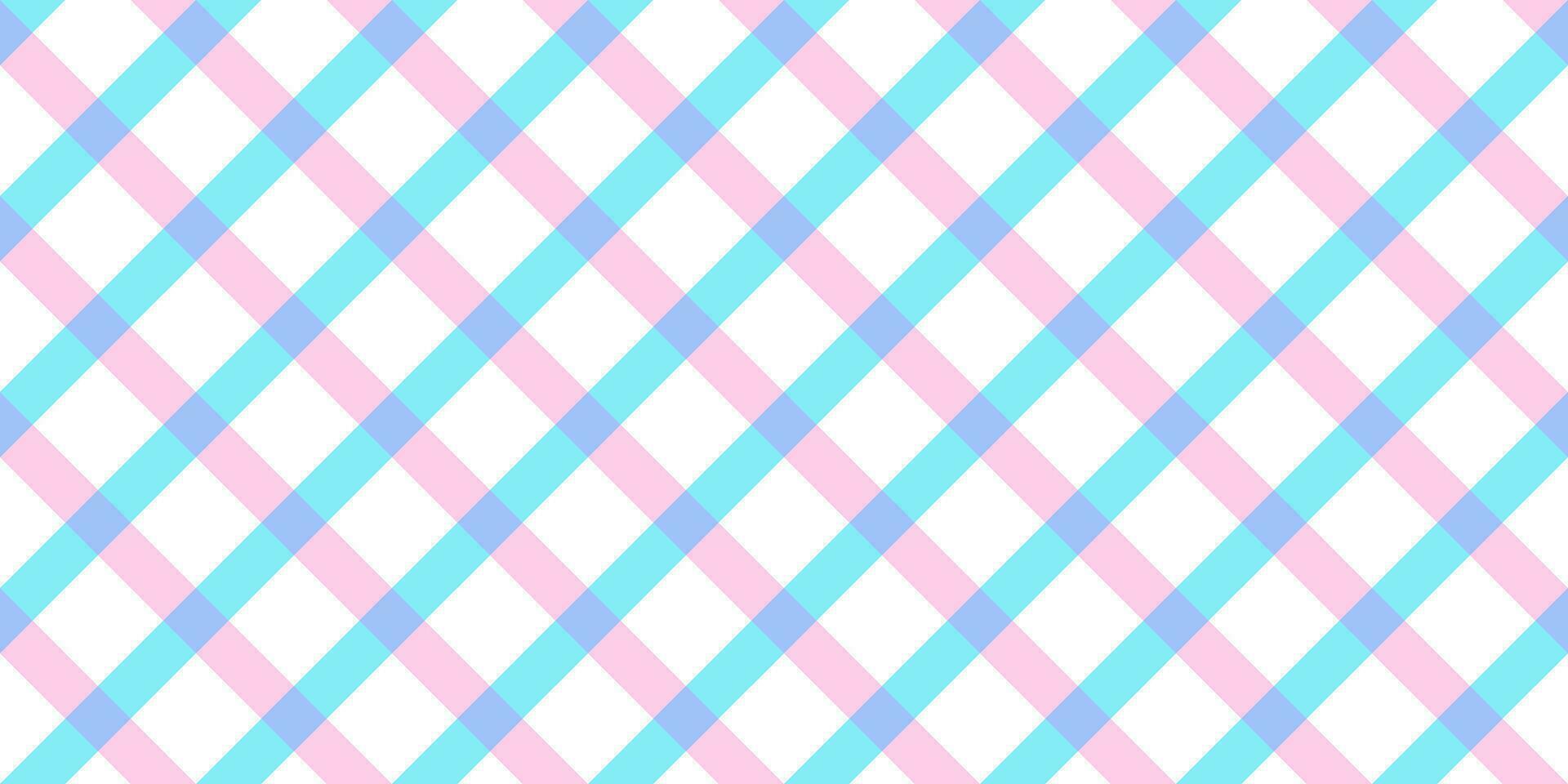 Vichy diagonal seamless pattern in pastel colors for pink doll. Gingham design Birthday, Easter holiday textile decorative. Vector check plaid patterns fabric - picnic blanket, tablecloth, dress.