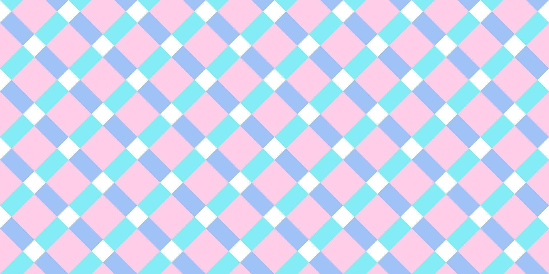 Vichy diagonal seamless pattern in pastel colors for pink doll. Gingham design Birthday, Easter holiday textile decorative. Vector check plaid patterns fabric - picnic blanket, tablecloth, dress.