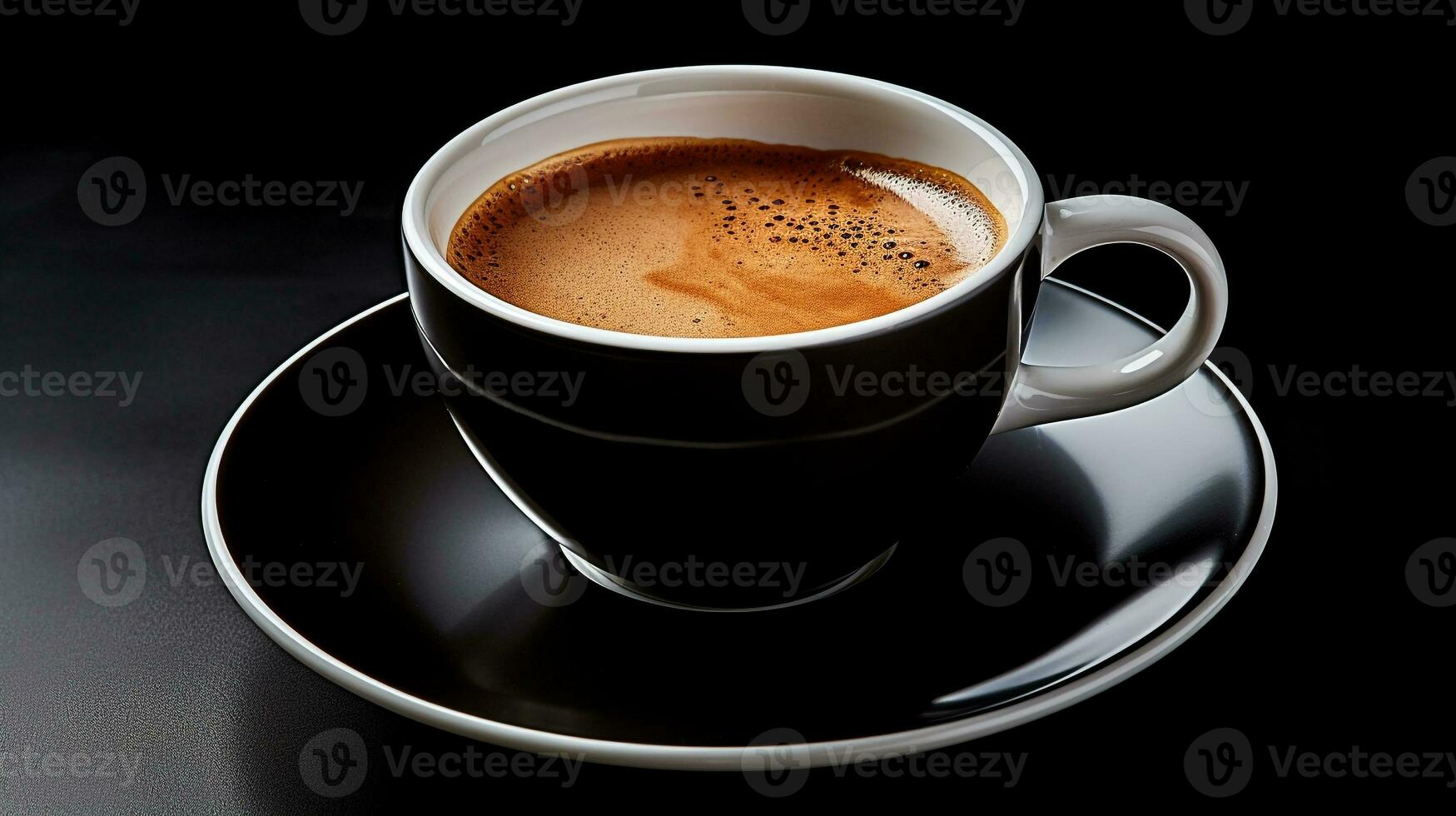 photo of a cup of coffee isolated on black background