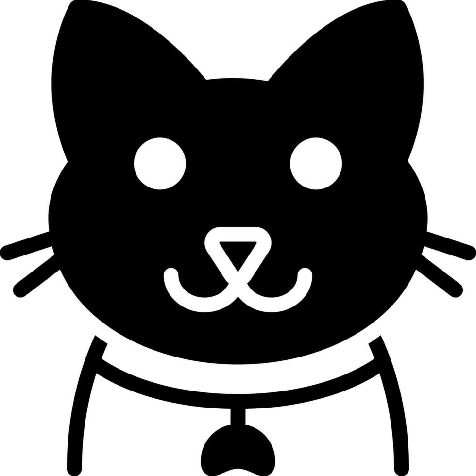 sólido icono para gatos vector