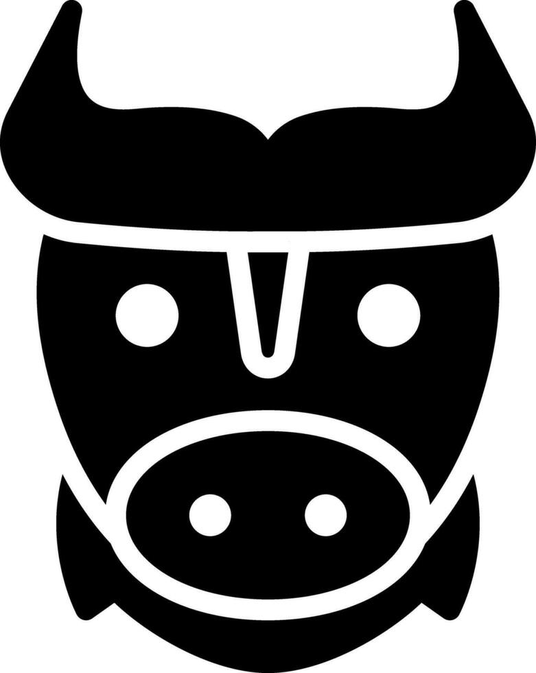 solid icon for buffalo vector