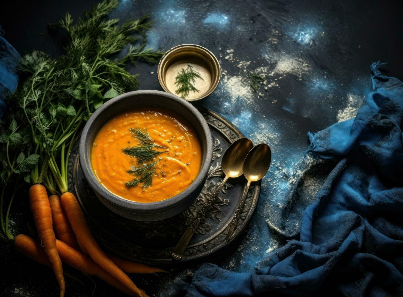 Carrot pumpkin autumn soup photo