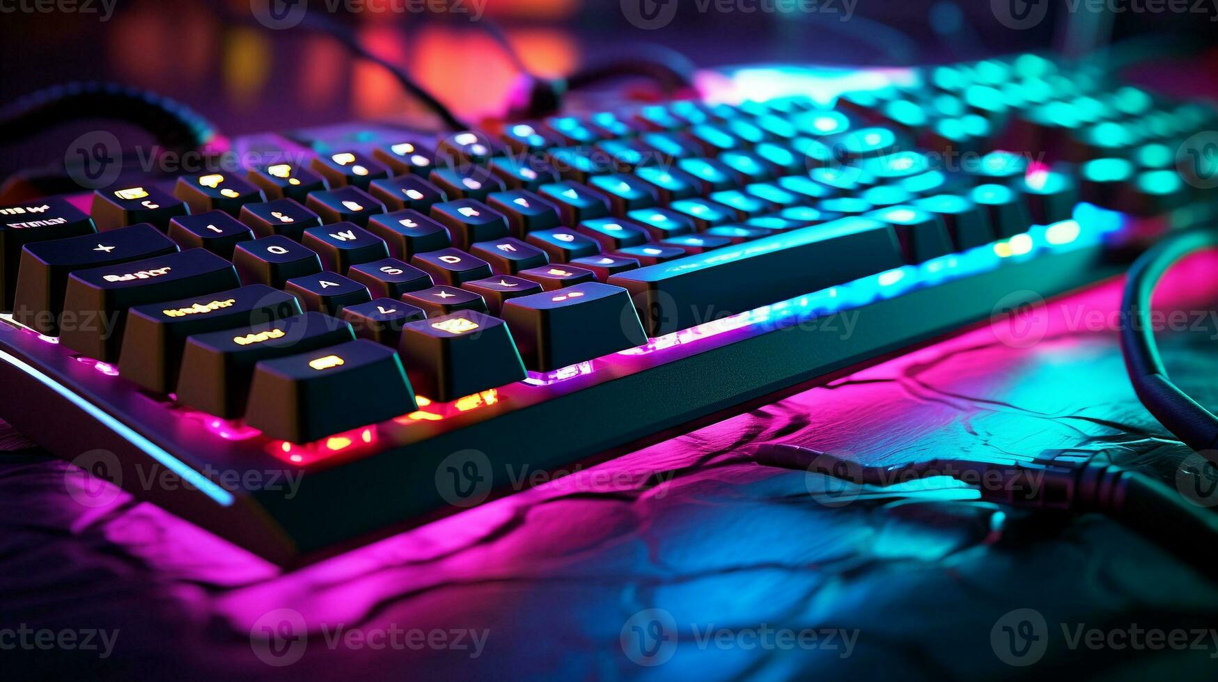 Close-up photo of keyboard for gamer