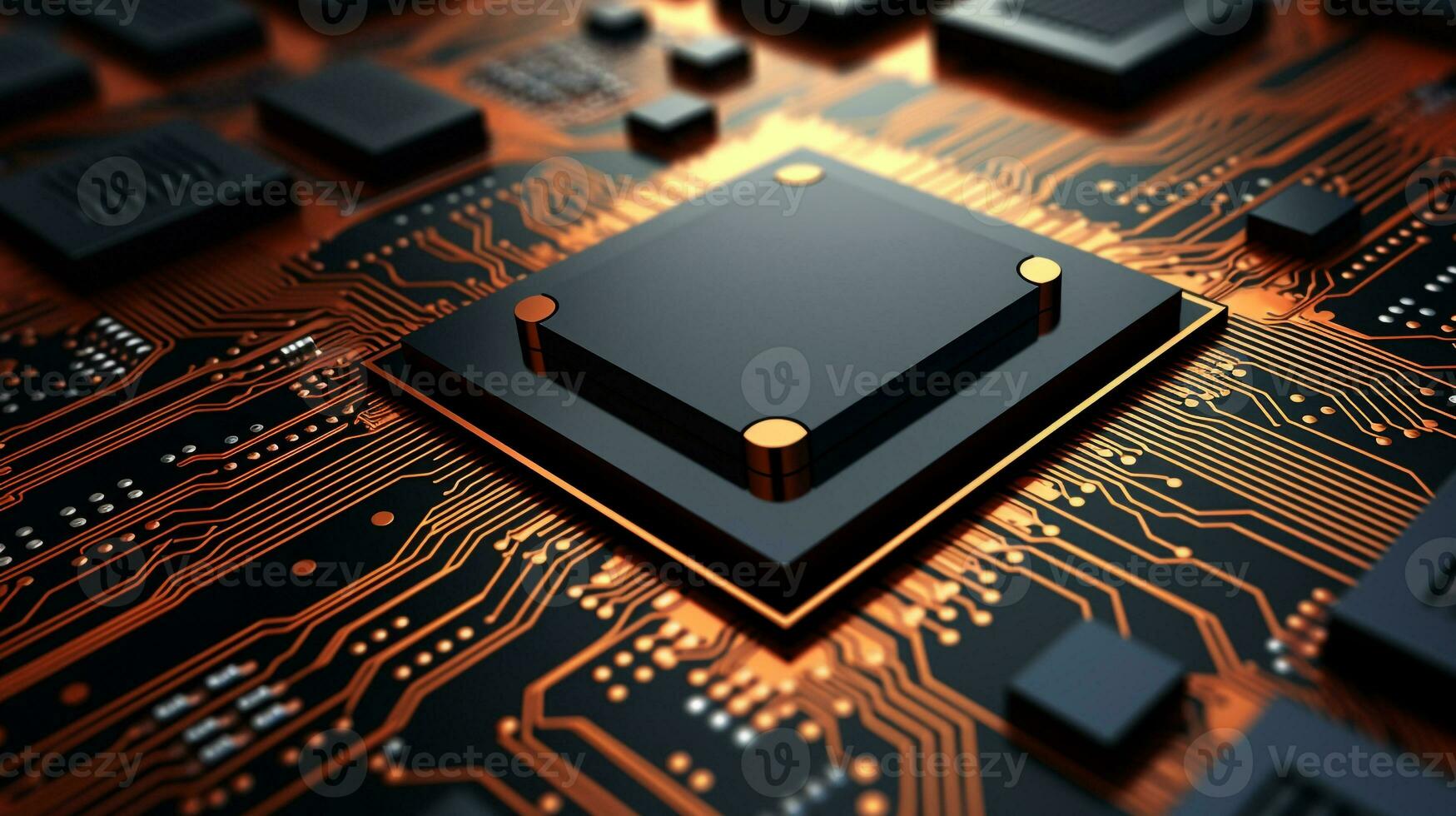 Close up computer processor background photo