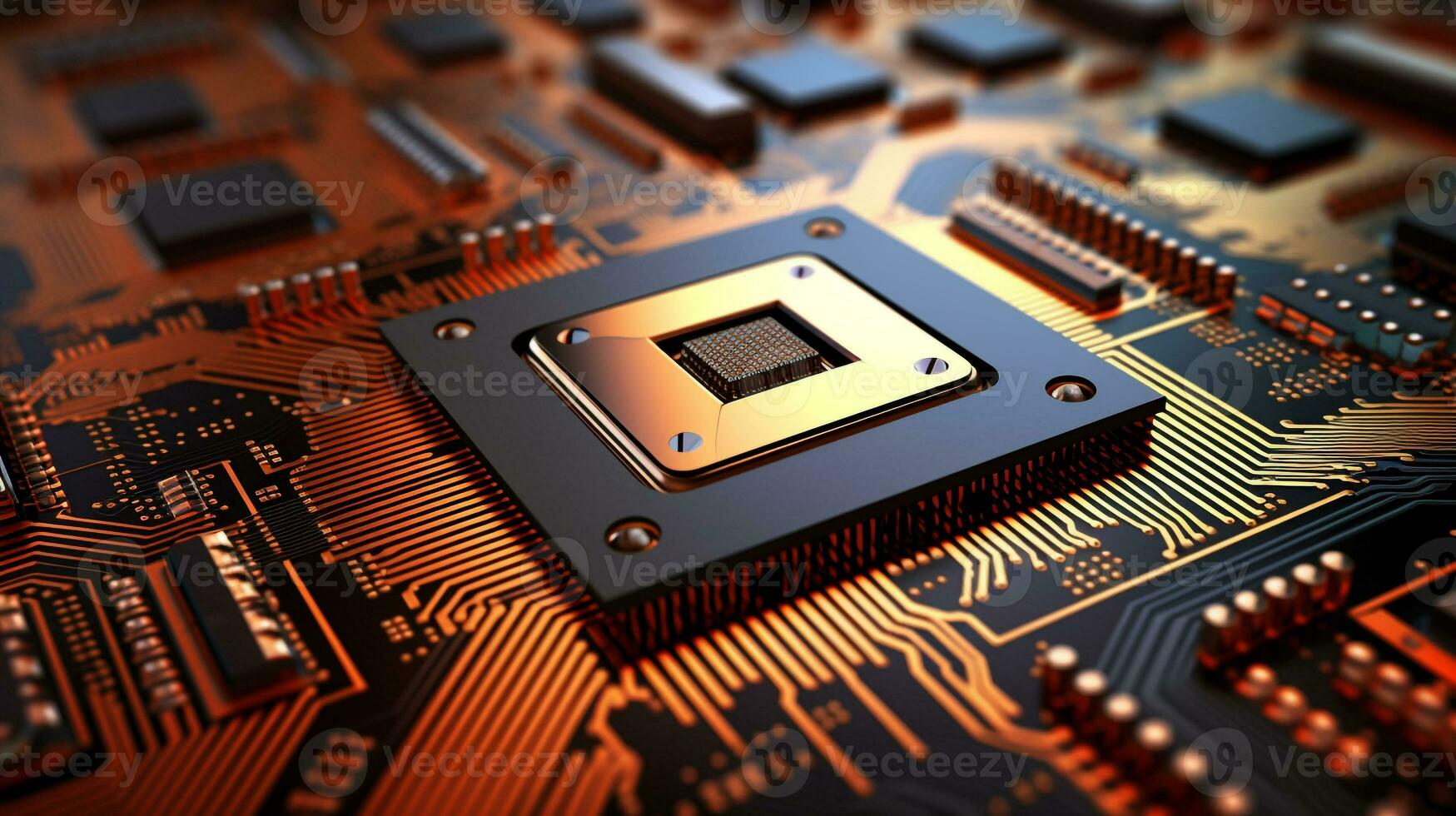 Close up computer processor background photo