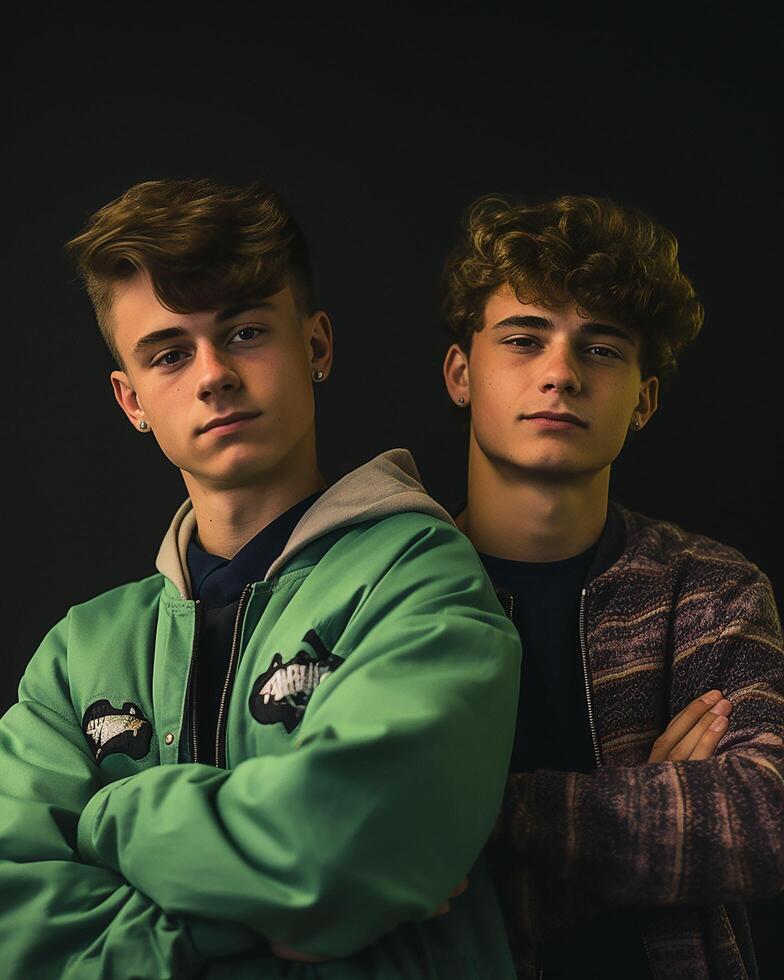 twin boys aesthetic photo