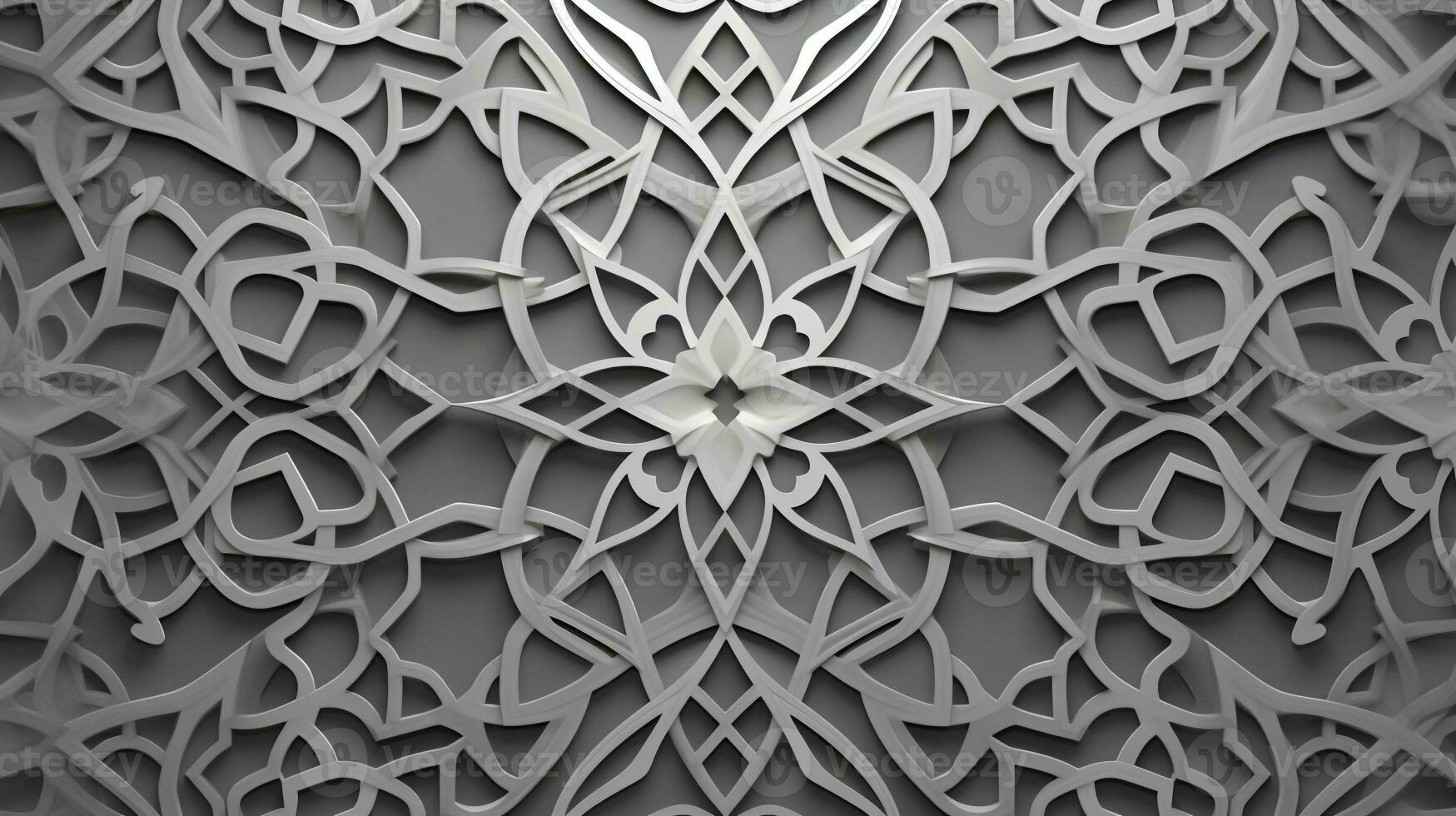 Traditional Arabic pattern in gray tone photo