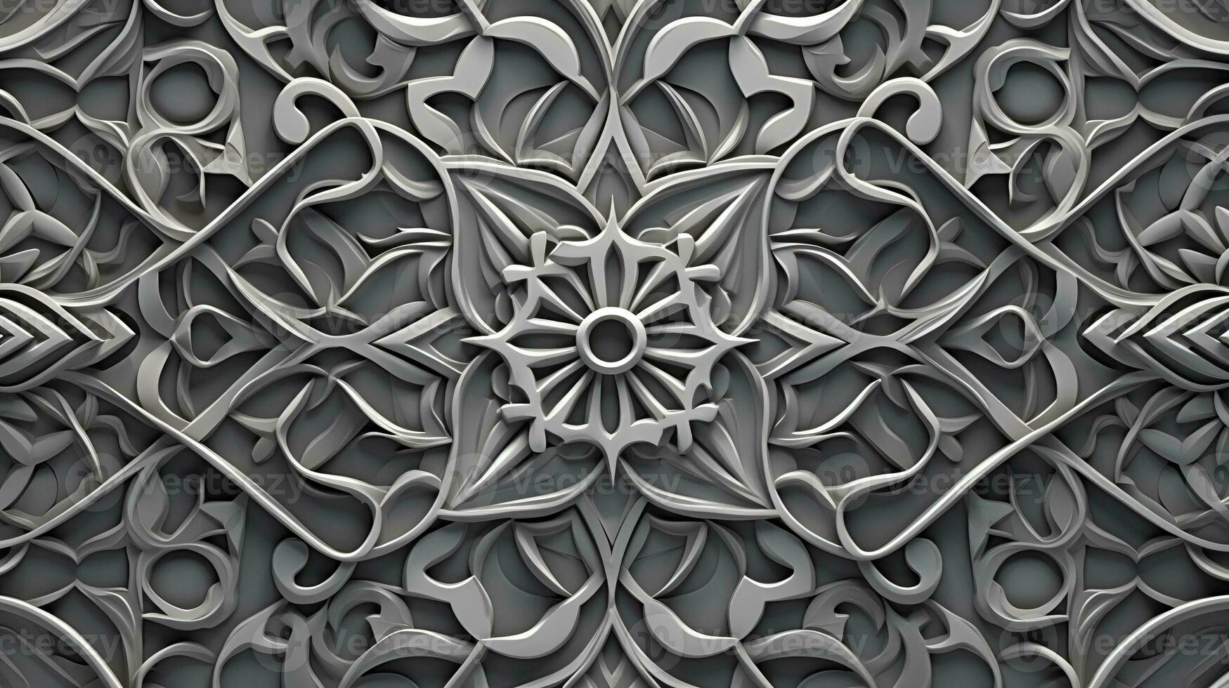 Traditional Arabic pattern in gray tone photo