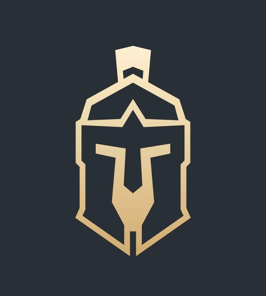 spartan helmet outline, greek warrior armor vector