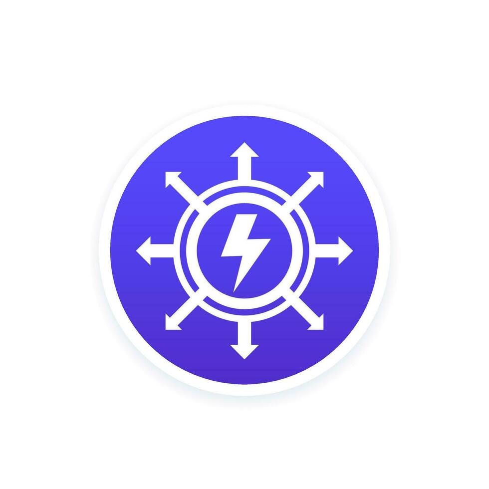electric power distribution icon, vector