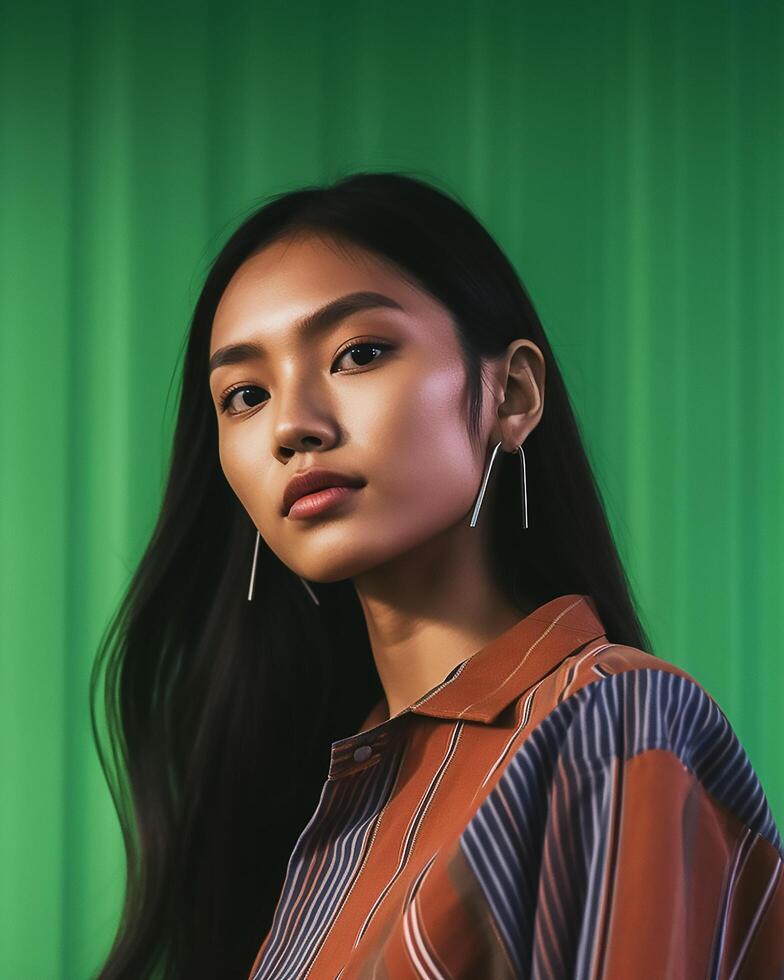 beautiful Asian woman fashion model photo