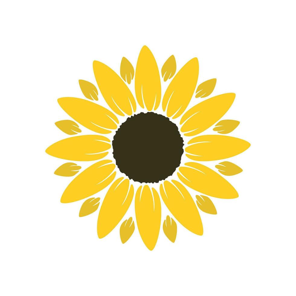 Sunflower icon in flat style. Flora vector illustration on isolated background. Sunflower sign business concept.