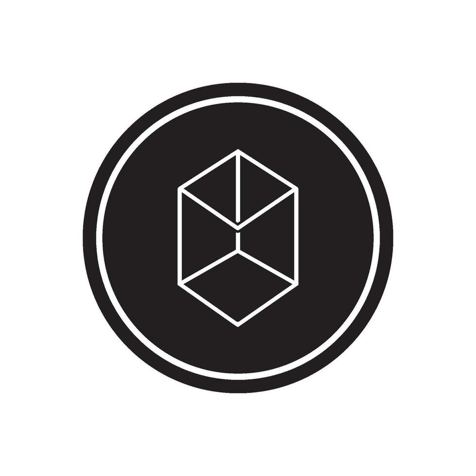 3D box icon vector