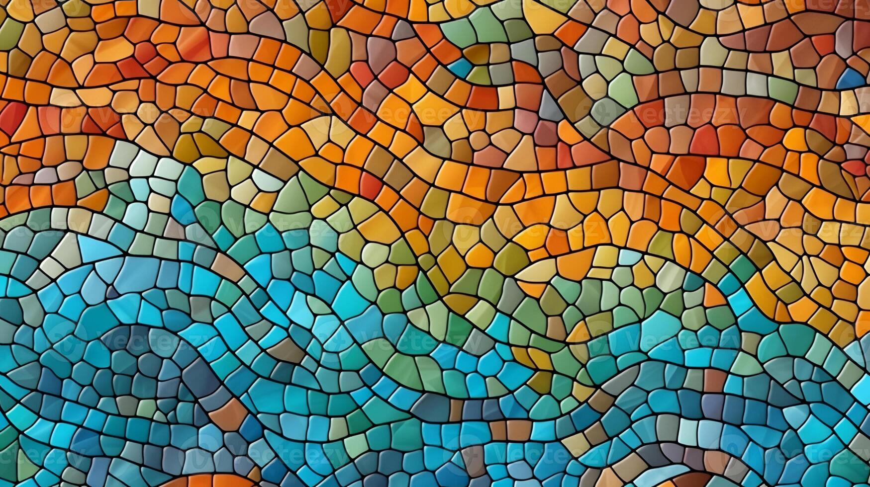 Seamless pattern from mosaic texture photo