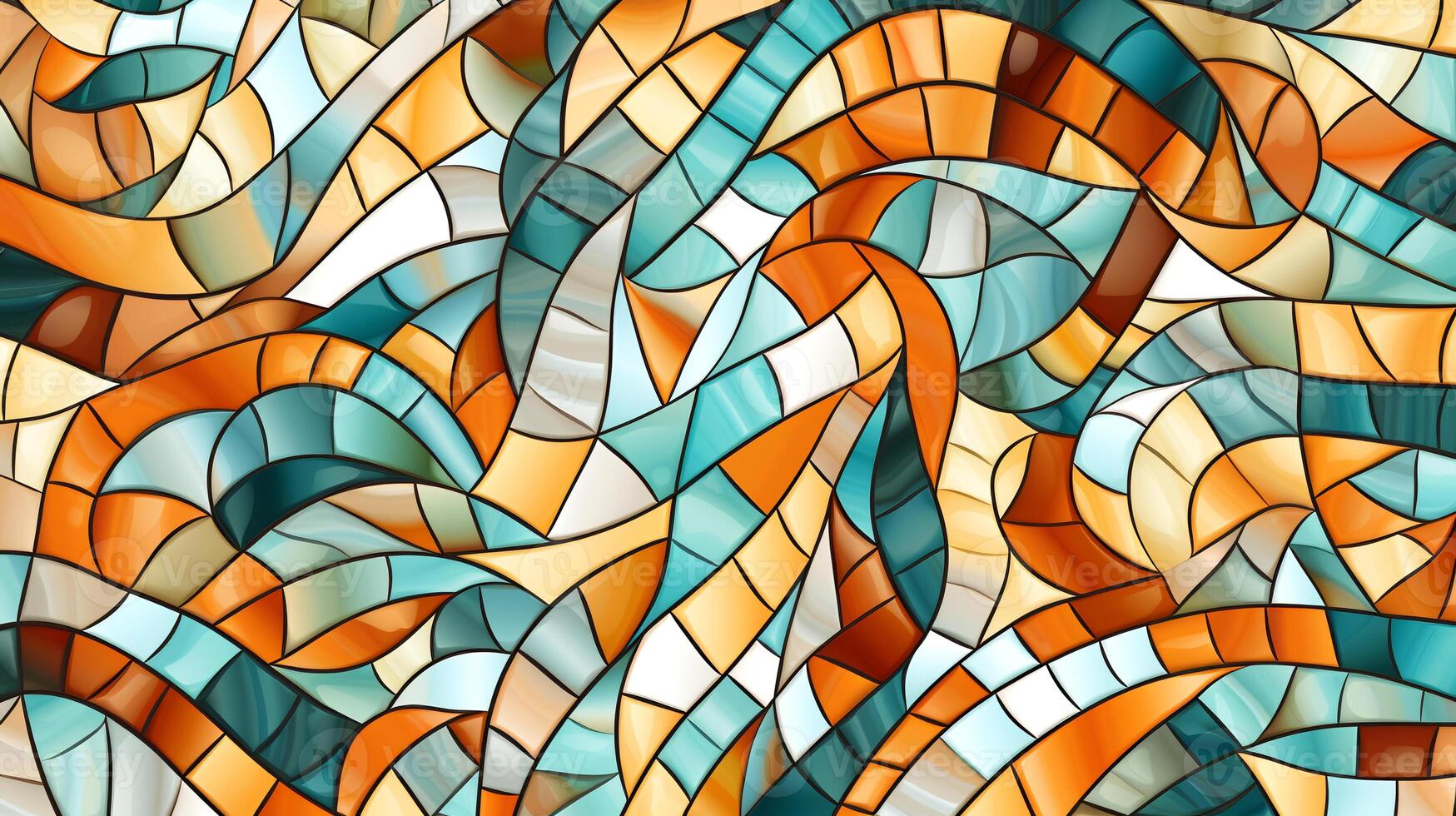 Seamless pattern from mosaic texture photo