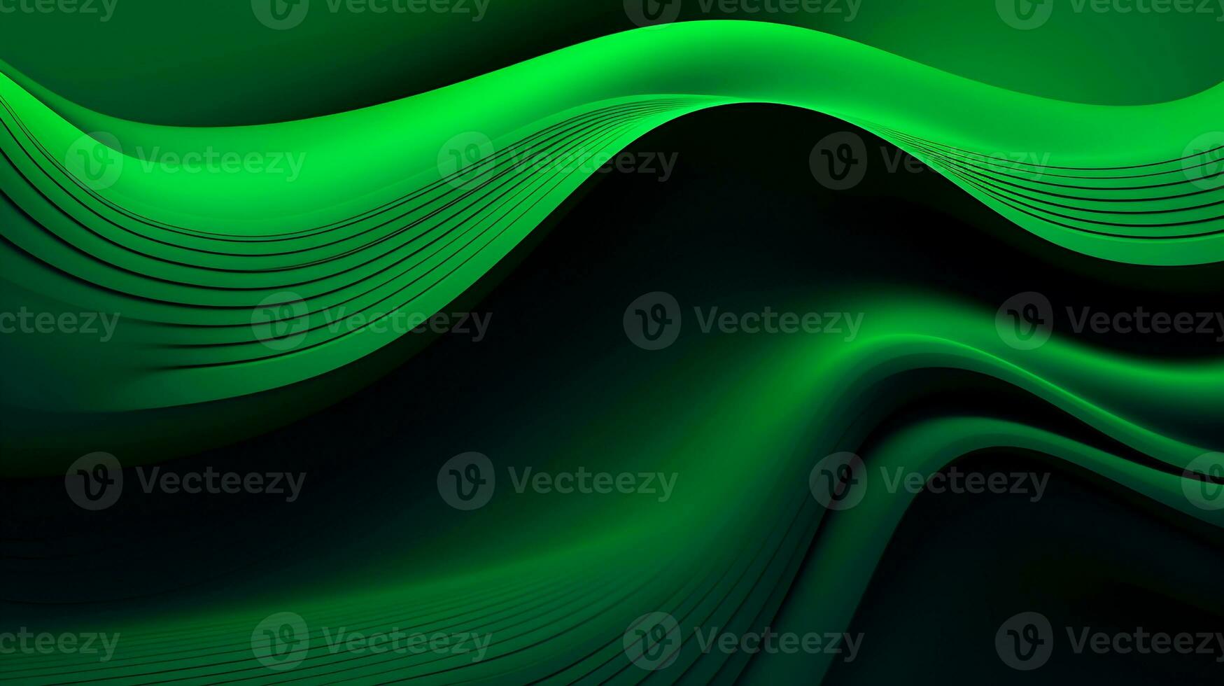 Gradient green wavy background photo