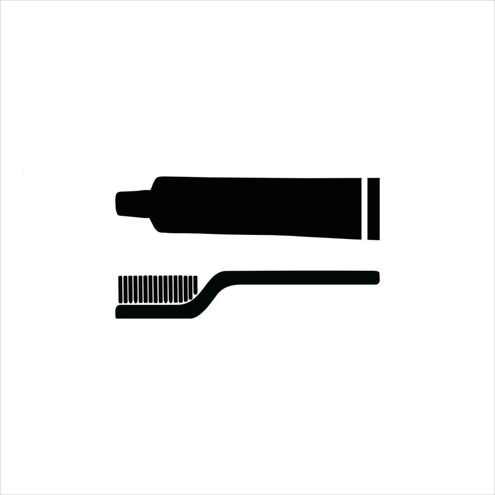 Toothbrush and toothpaste icon vector stock
