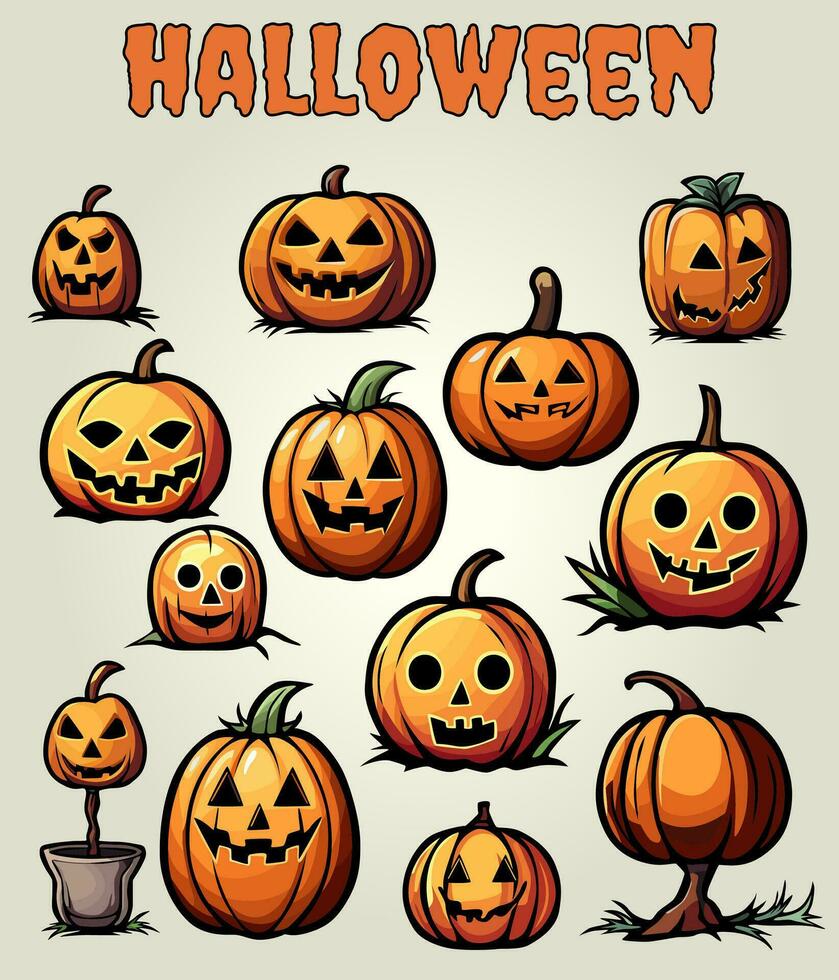 Halloween Collection Spooky Vector Illustrations 7