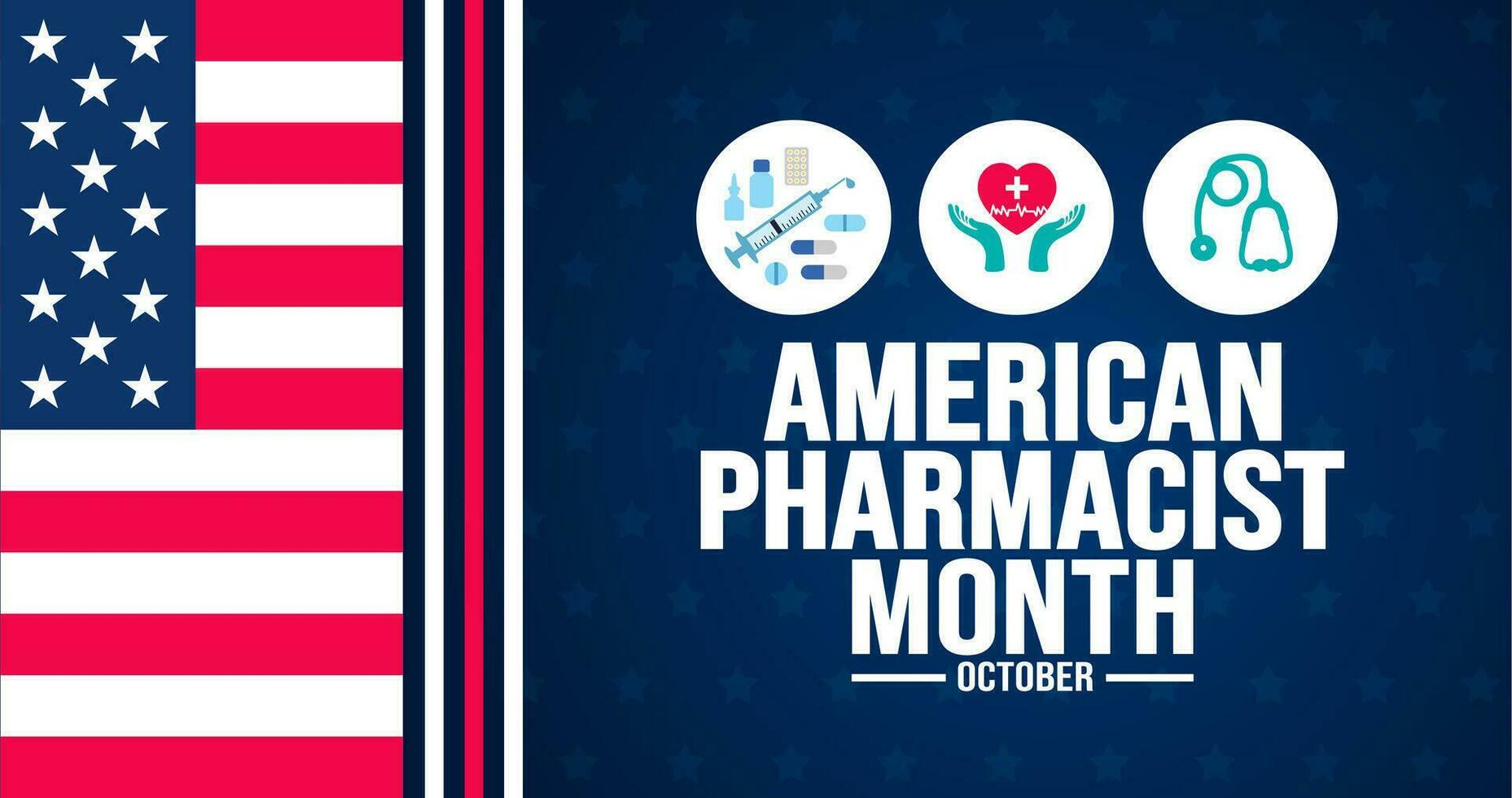 October is American Pharmacist Month background template use to background, banner, placard, card, and poster design. holiday concept with text inscription and standard color. vector illustration.