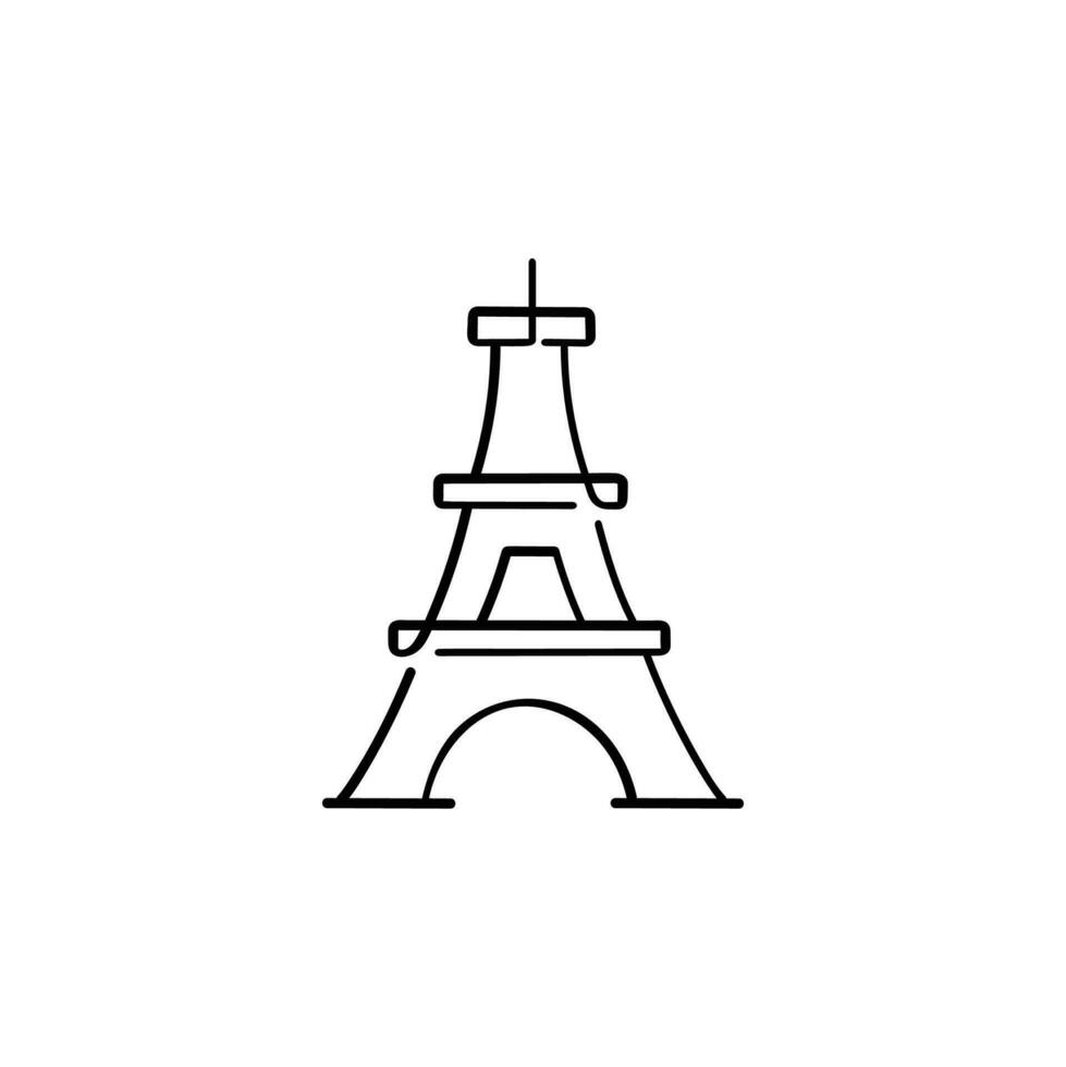 Eiffel Tower Line Style Icon Design vector