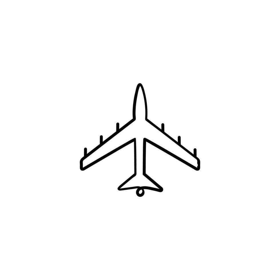 combatiente avión línea estilo icono diseño vector