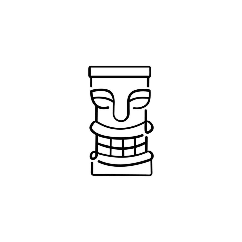 Tiki Hawaii Line Style Icon Design vector