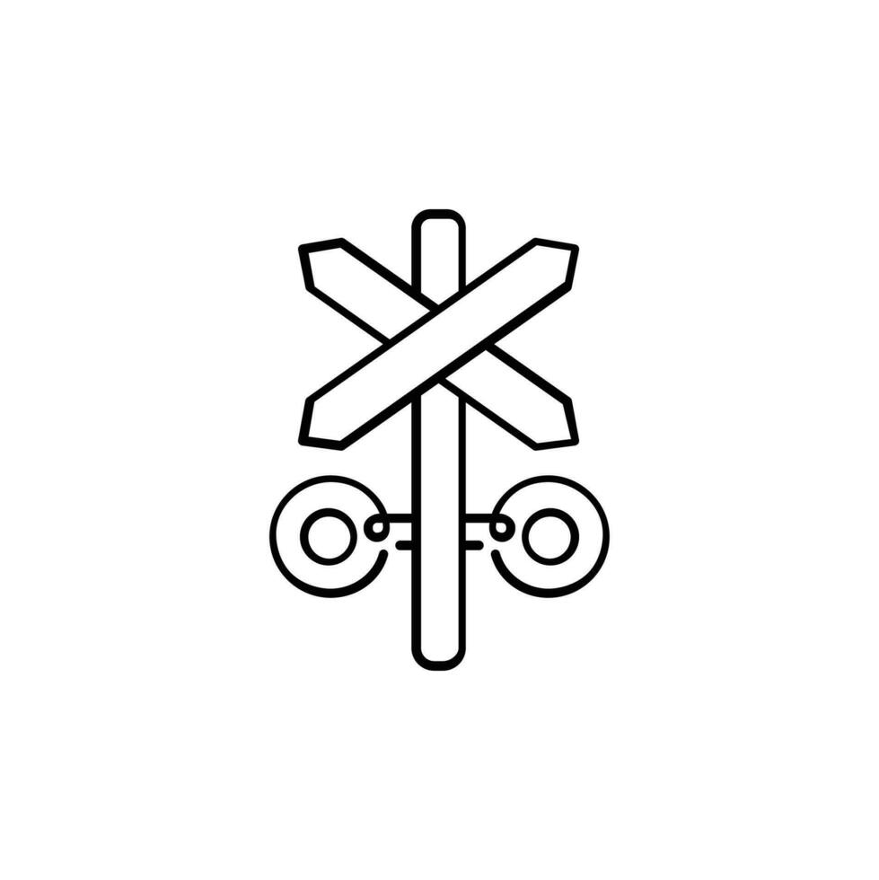 Railroad Crossing Line Style Icon Design vector