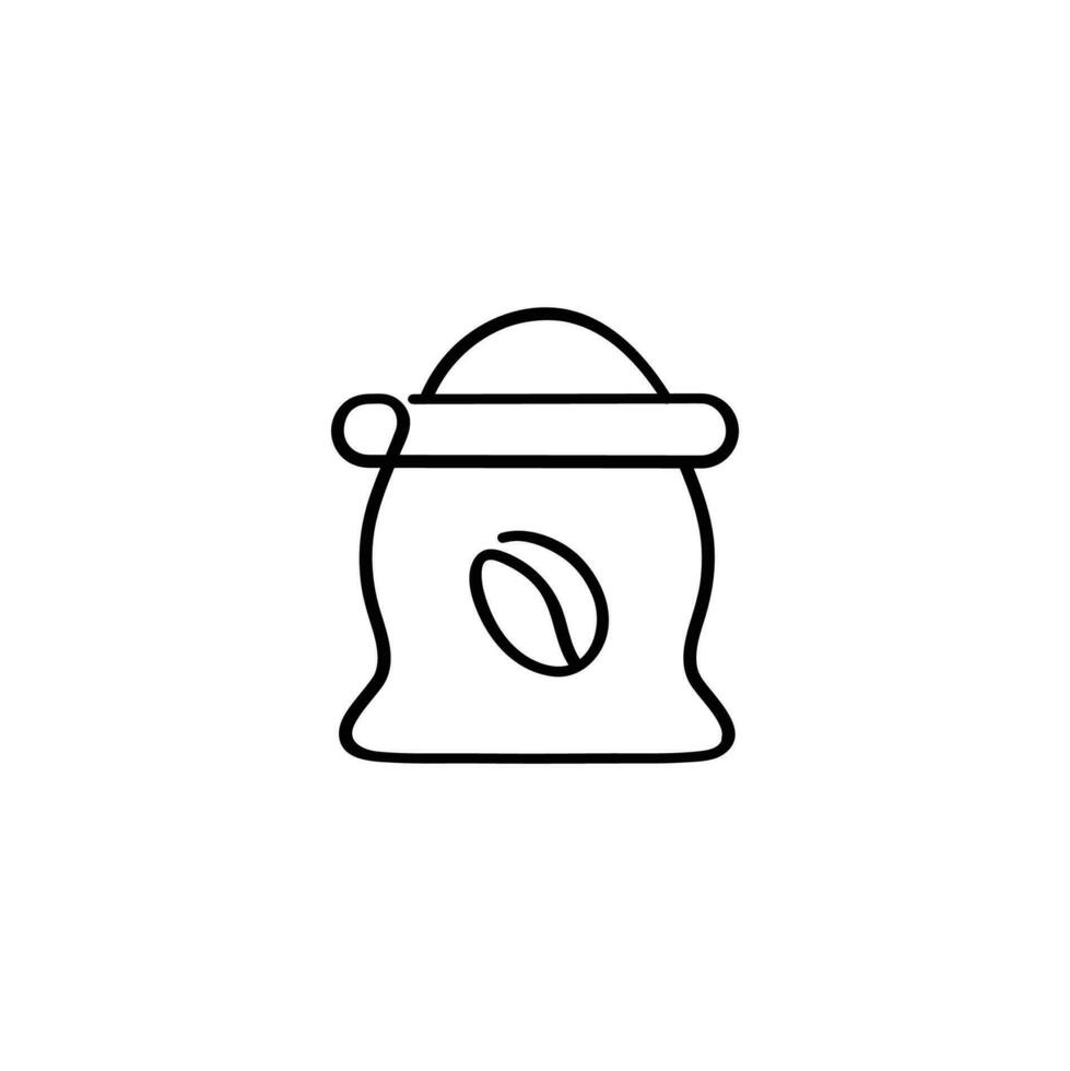 Coffee Bag Line Style Icon Design vector