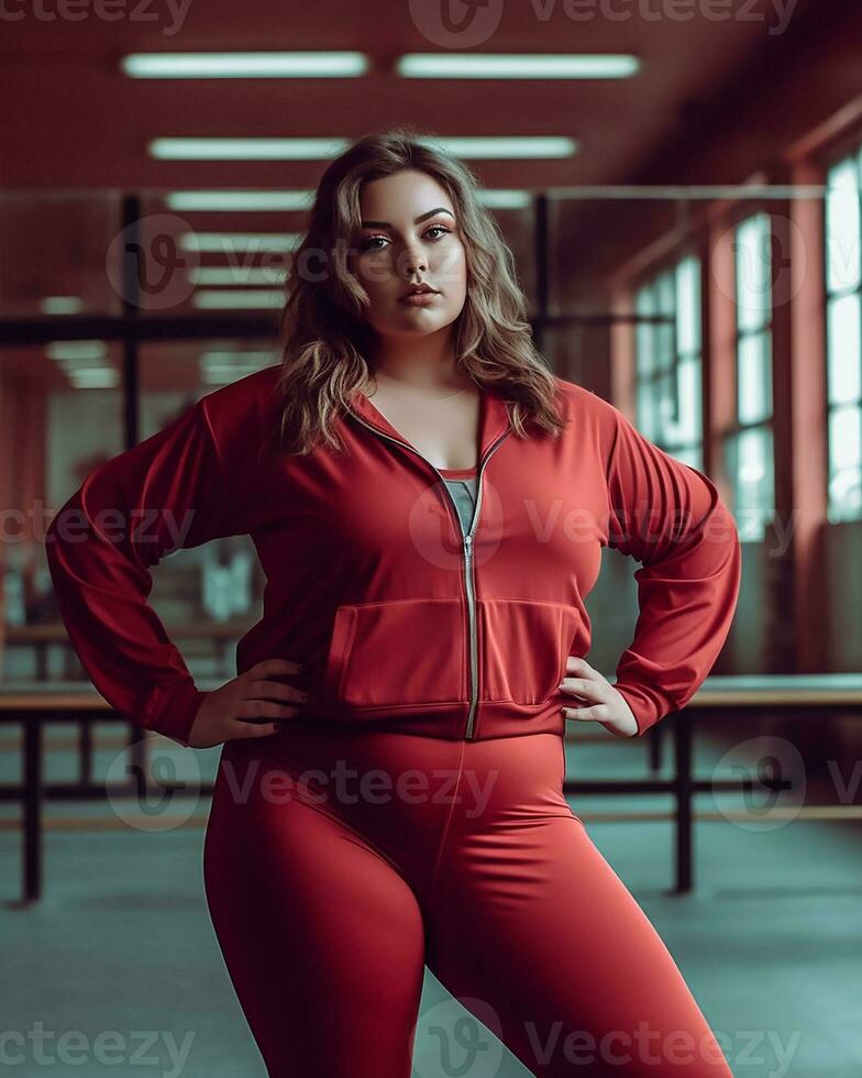 beautiful plus size woman model ai generated photo